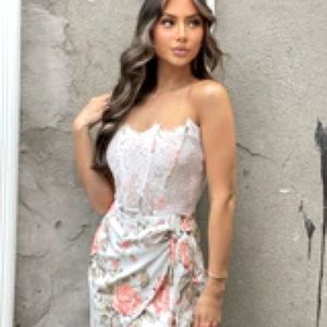 Ruby and Jenna Flower Corset Wrap Mini Dress